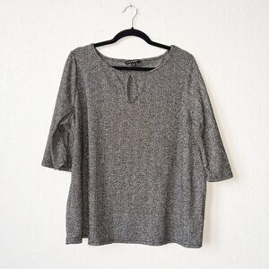 New Zac & Rachel Black‎ Keyhole Lurex Top Size Large